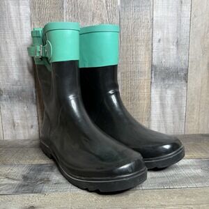 Womens Western Chief Black Mid Buckle Waterproof Rubber Rain Boots Size 6 B GUC